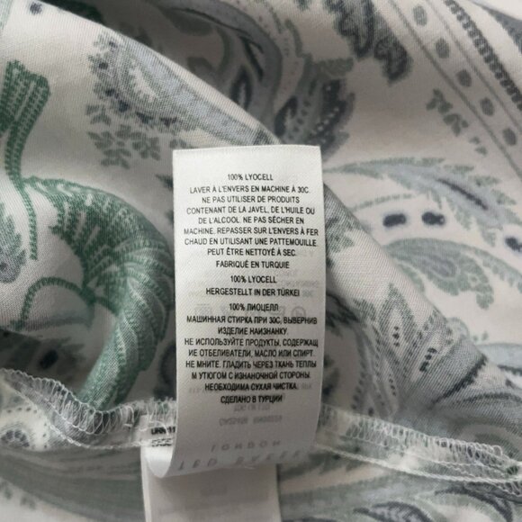 Ted Baker London Shirt Mens Size 3 Medium Short Sleeve Lyocell Paisley Green - Picture 6 of 6